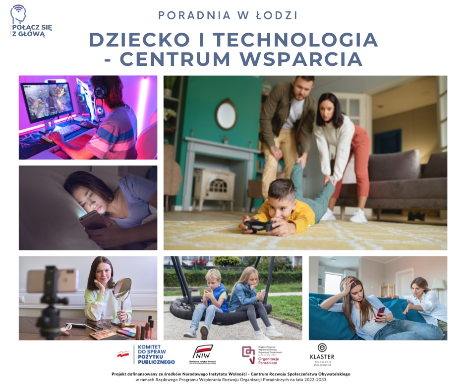 Dzieci korzystające z technologii, wsparcie rodziców, poradnia "Dziecko i Technologia" w Łodzi.
