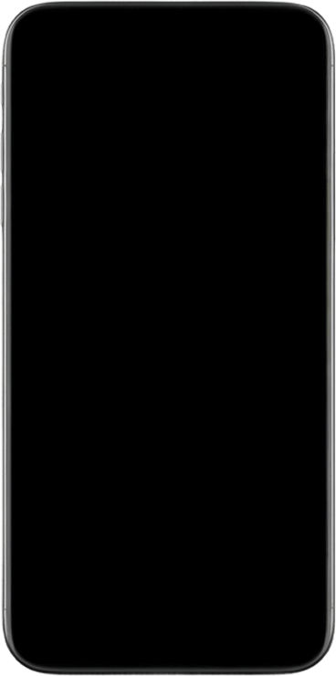Smartfon z wyłączonym ekranem, widok z przodu.
